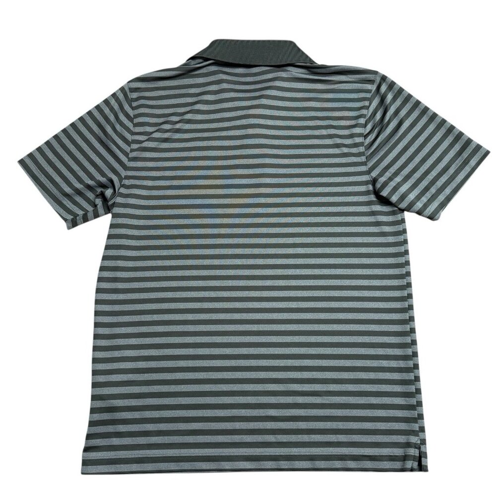 UNDER ARMOUR POLO SHIRT GREEN STRIPED MENS M LOOSE FIT BUSINESS CASUAL GOLF - Picture 2 of 7